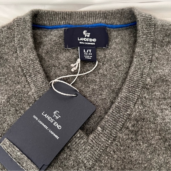 Lands' End Sweaters Nwt Lands End Cashmere Mens Vneck Sweater Large
